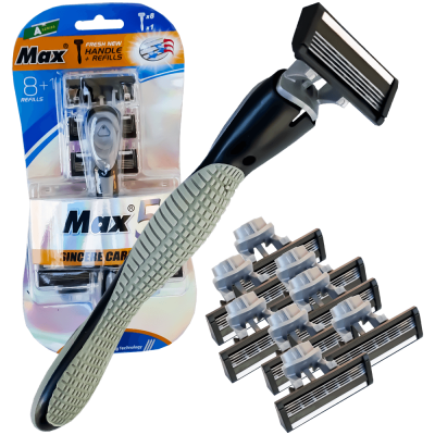 Aparat de ras cu 5 lame, Max 5 Sincere Care, 8 rezerve, 14 CM